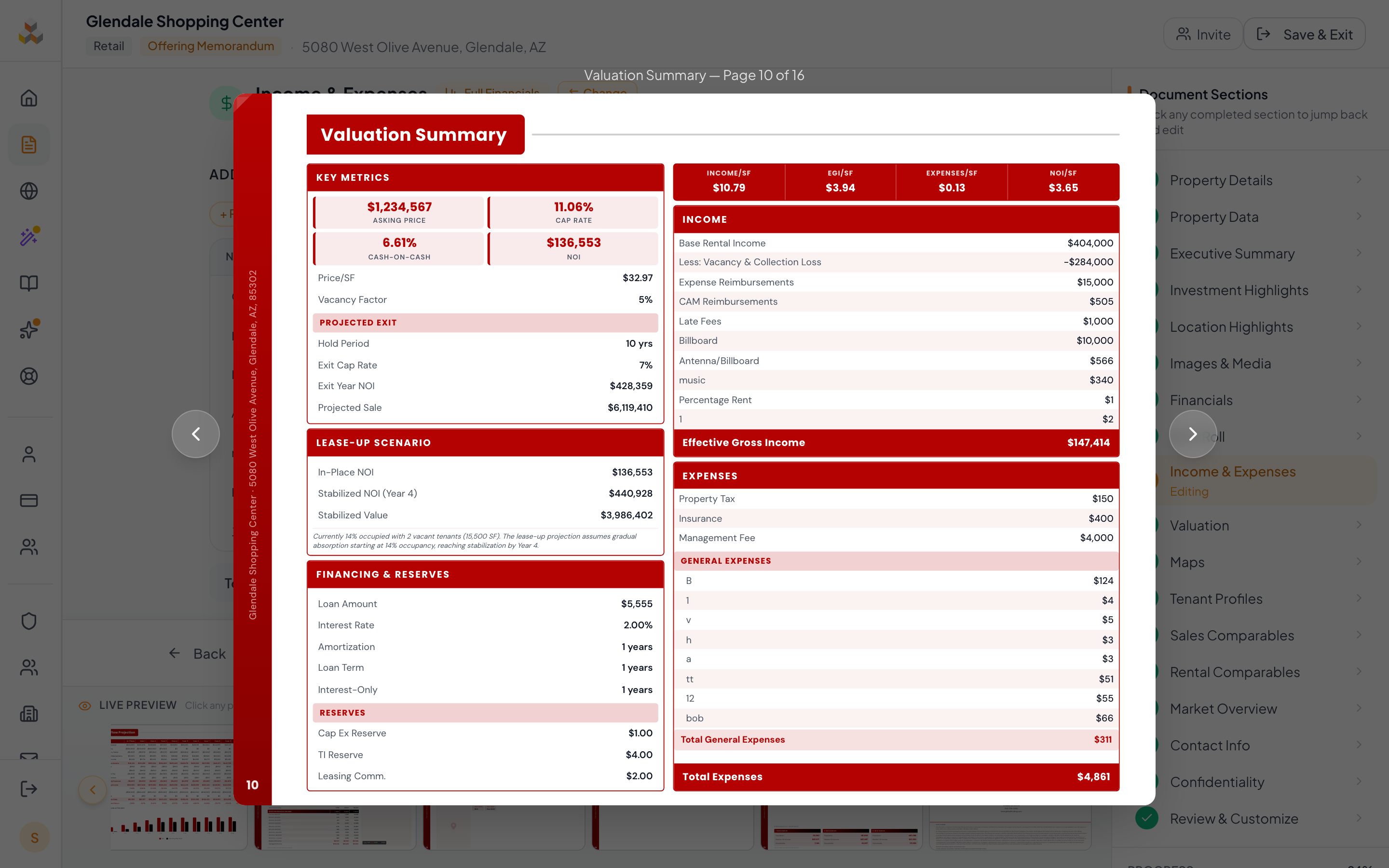 Sales Comparables step