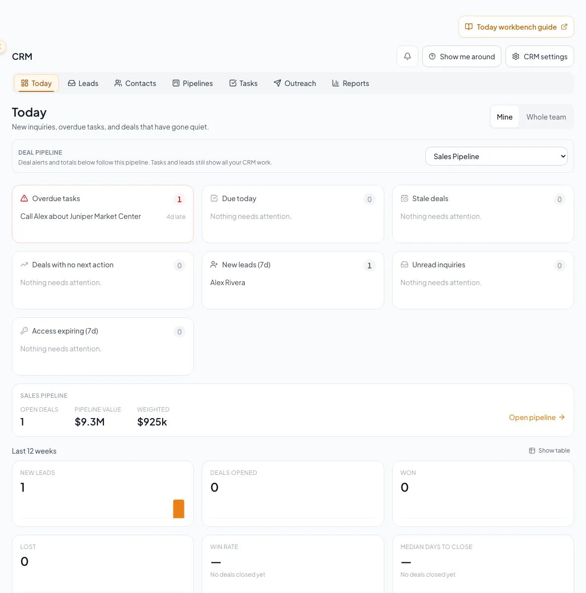 Show choosing Mine or Whole Team while preserving the user's actual permission boundary.