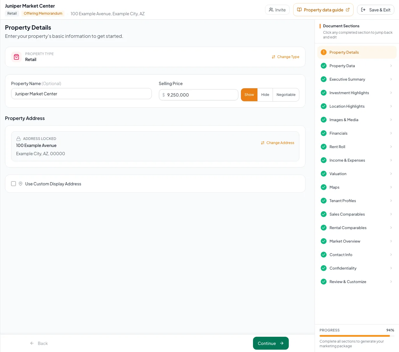 Show the corrected field and successful save after validation is resolved.