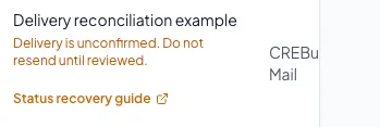Show delivery failure or partial-send detail repeated in the first visible mobile history column.