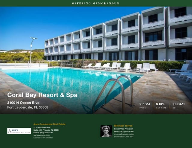 Sample Hospitality offering memorandum cover created with CREBuilder
