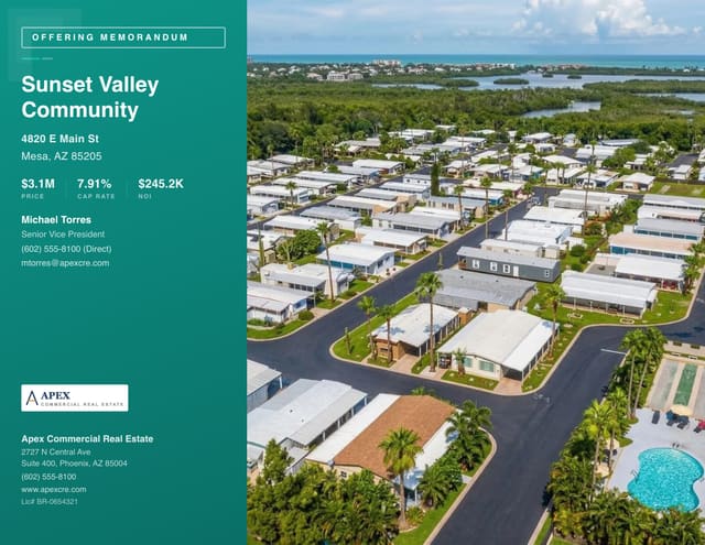 Sample Mobile Home Parks offering memorandum cover created with CREBuilder