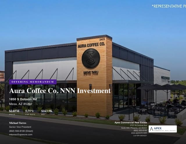 Sample Single Tenant Net Lease offering memorandum cover created with CREBuilder