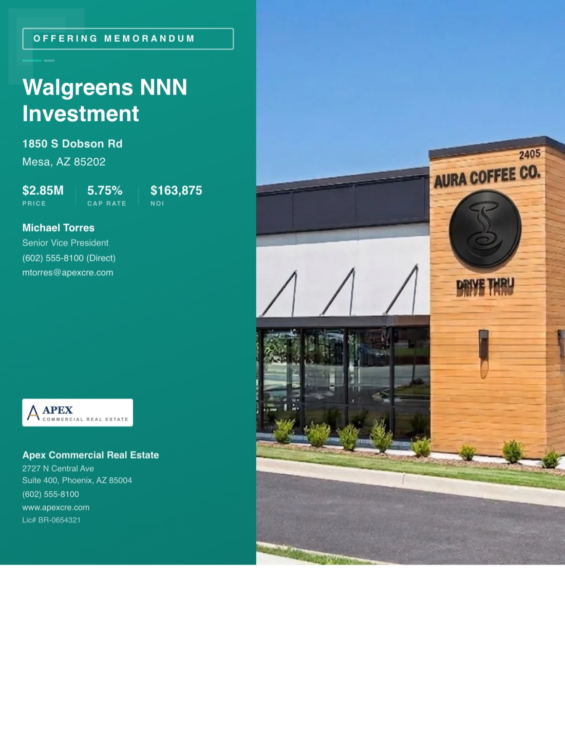 Net Lease Offering Memorandum template example created with CREBuilder