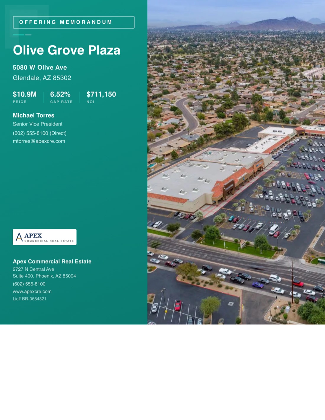 Retail Offering Memorandum template example created with CREBuilder
