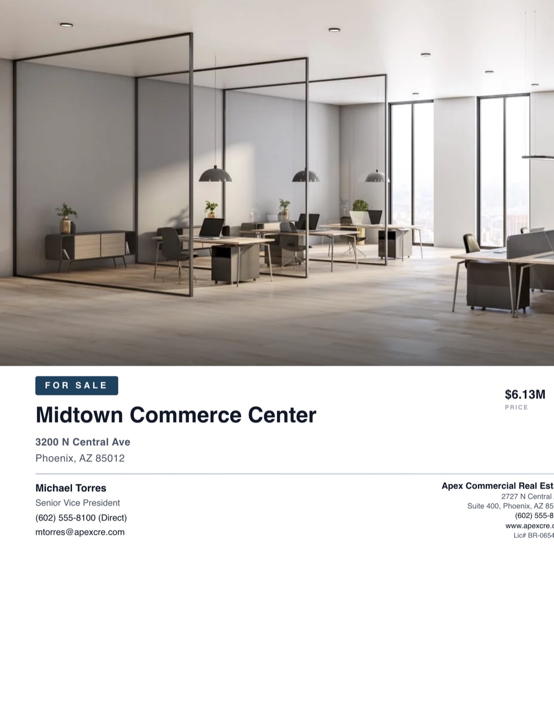Office / Medical Sales Teaser template example created with CREBuilder